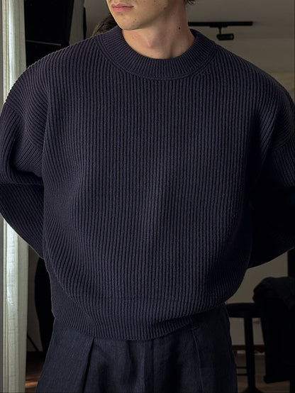 HEAVY RIBBED KNIT SWEATER
